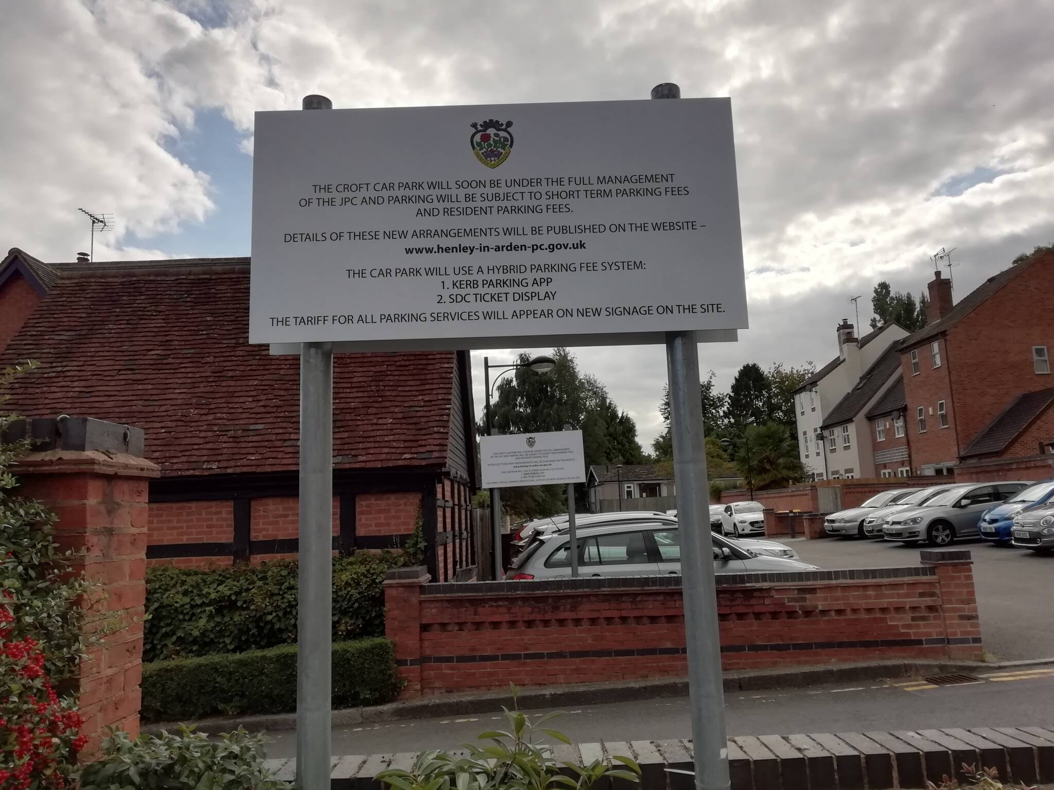 CROFT CAR PARK NOTICE OF WORKS Henley in Arden Parish Council